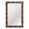 Rubberwood Framed Rectangle Wall Mirror with MDF Backing, Farmhouse Decorative Vanity Mirror, Horizontal or Vertical Mount